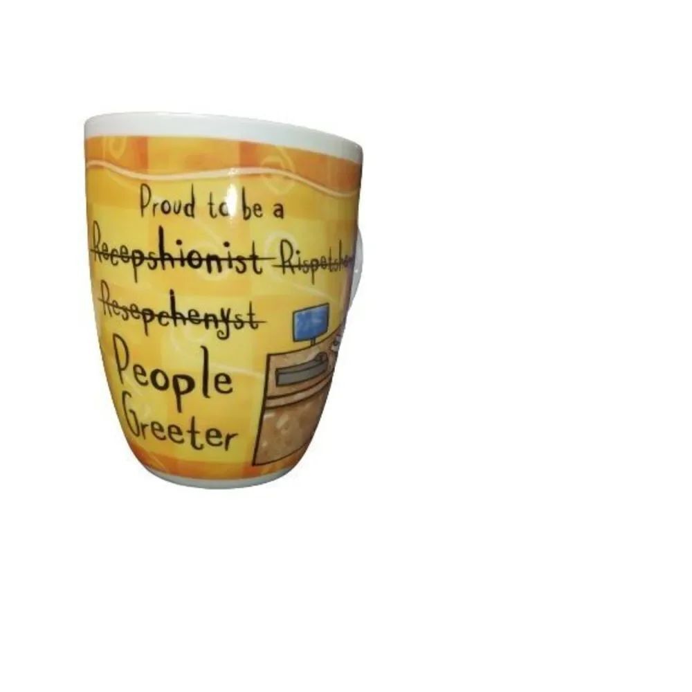 Cute receptionist coffee mug